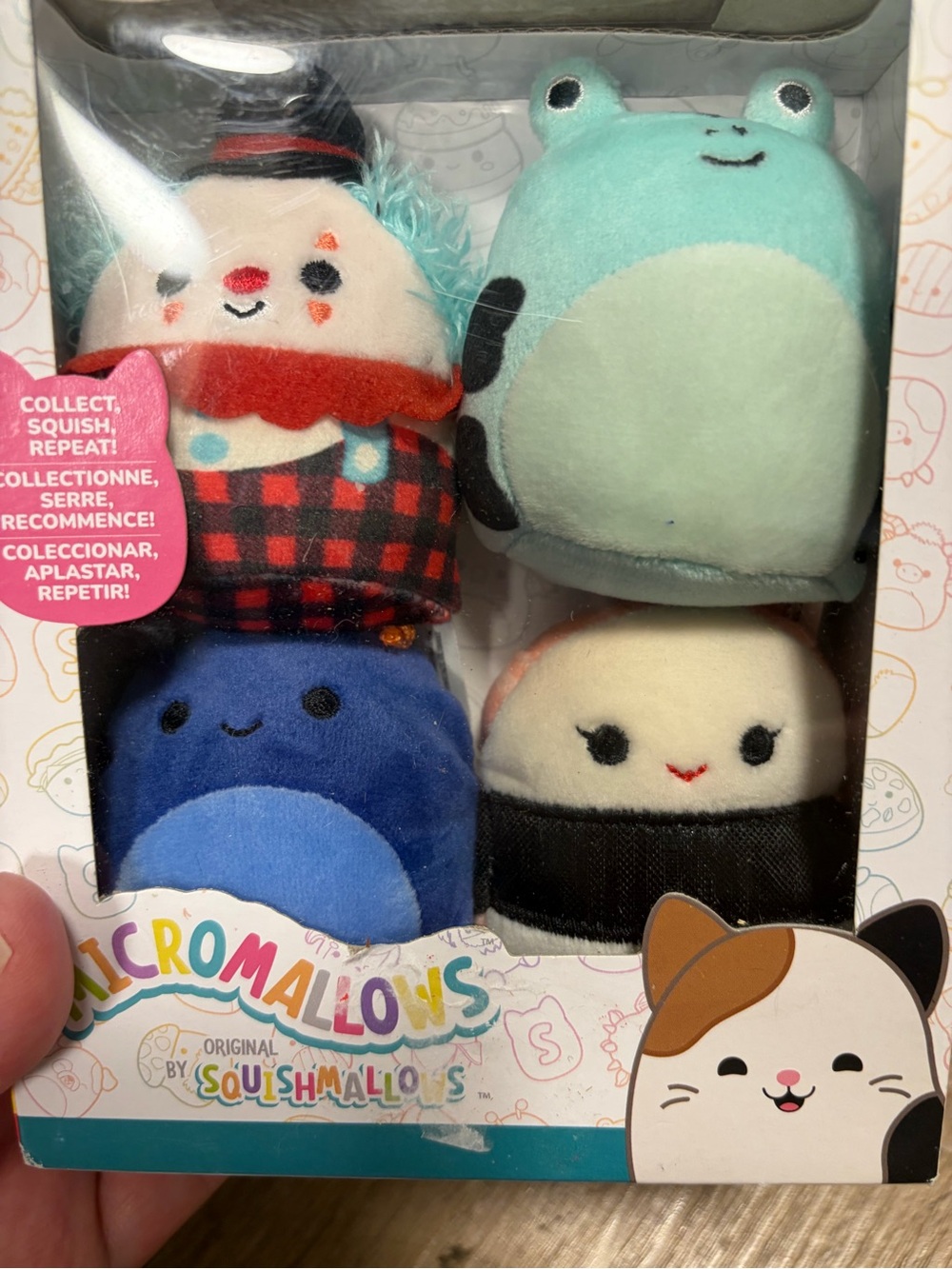 Squishmallows Micromallows 4-Pack Plush Set - Teal, Blue, Cream, Black